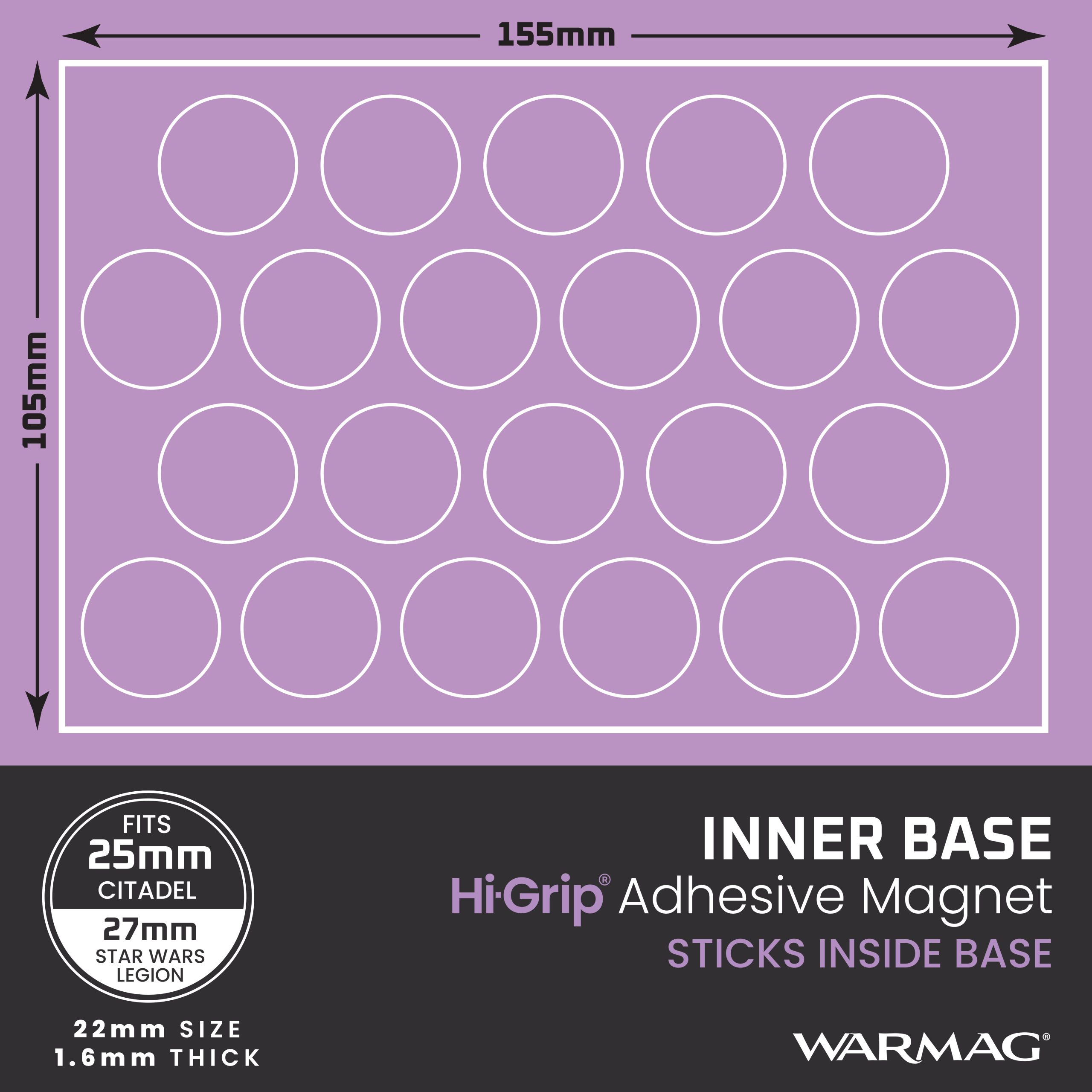 Hi-Grip® Inner Base Magnets to fit inside 25mm bases – Bild 2