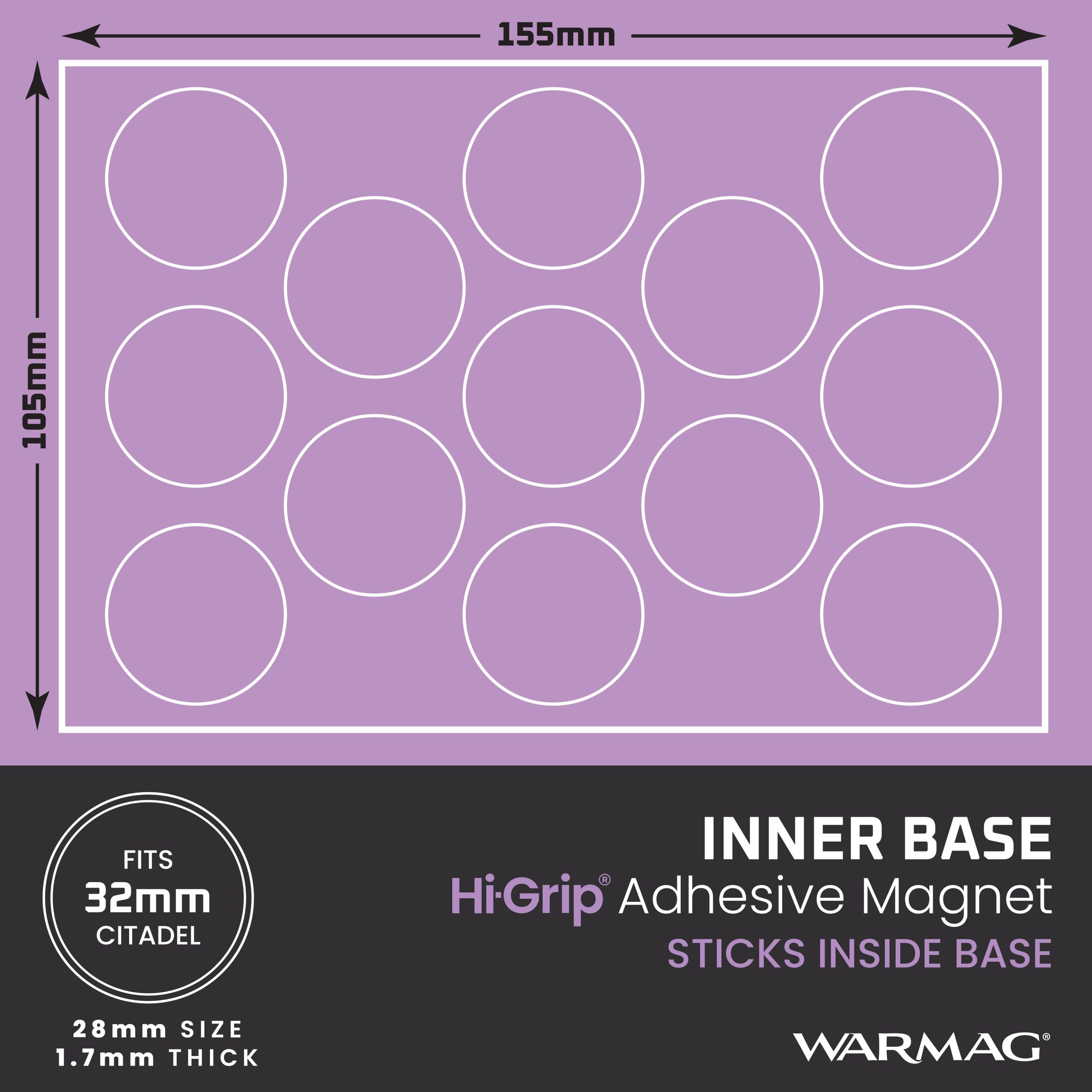 Hi-Grip® Inner Base Magnets to fit inside 32mm bases - Image 2