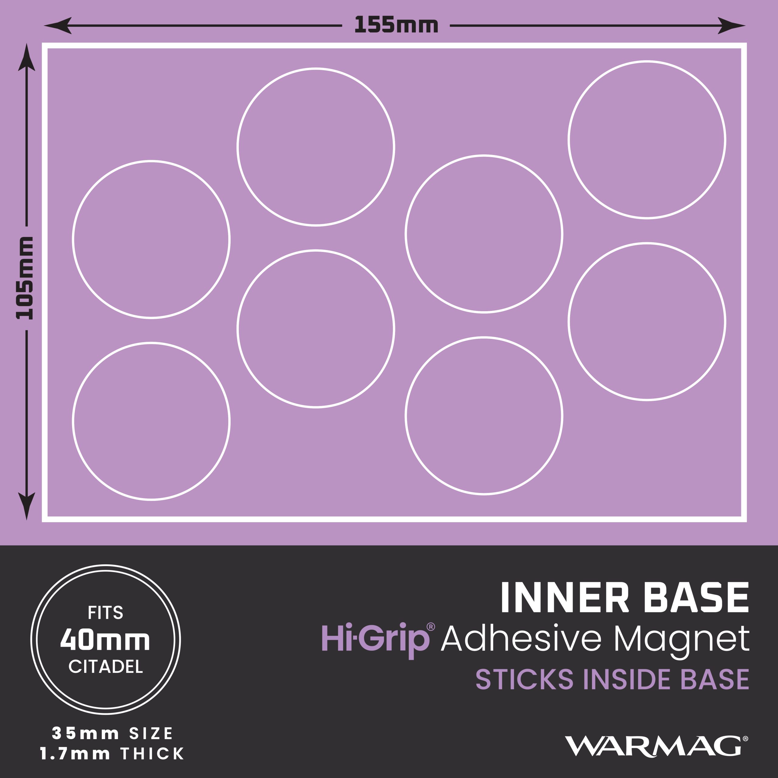 Hi-Grip® Inner Base Magnets to fit inside 40mm bases - Image 2